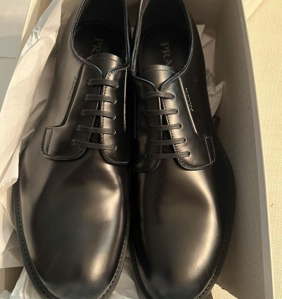 Prada Spazzolato 12 5 Rubber Soled Dress Shoe