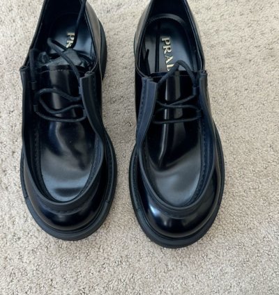 Prada Spazzolato Chunky Derby Size 42