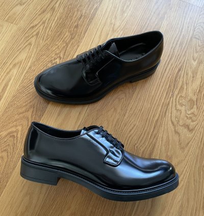 Prada Spazzolato Leather Lace-ups Derby Shoes