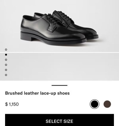Prada Spazzolato Leather Lace-ups Derby Shoes