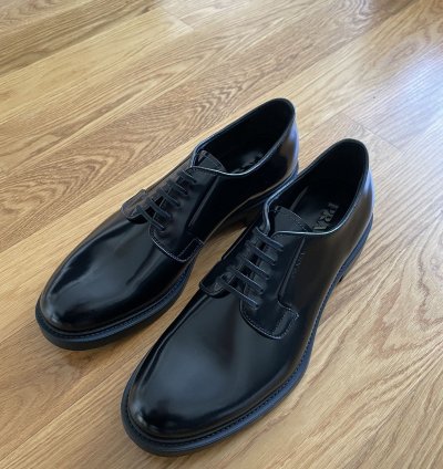 Prada Spazzolato Leather Lace-ups Derby Shoes