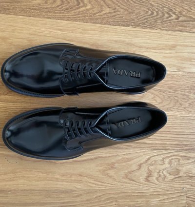 Prada Spazzolato Leather Lace-ups Derby Shoes