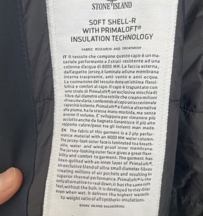 Stone Island Soft Shell With Primaloft 44027 Navy Large