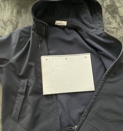 Stone Island Soft Shell- Hooded Jacket - Navy