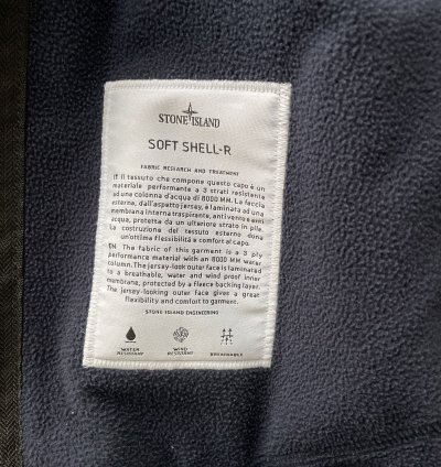 Stone Island Soft Shell- Hooded Jacket - Navy