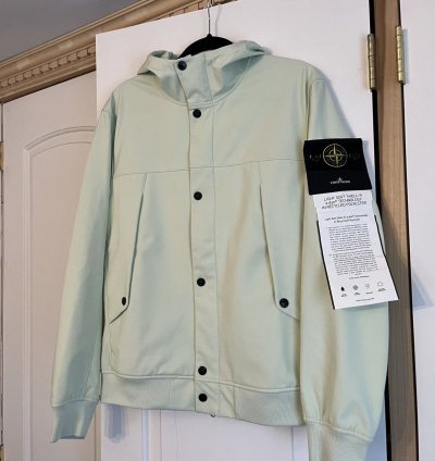 Stone Island Soft Shell- Pistachio Hooded Jacket Size