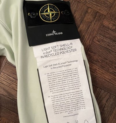 Stone Island Soft Shell- Pistachio Hooded Jacket Size
