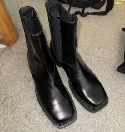 Prada Square Toe Chelsea Boots