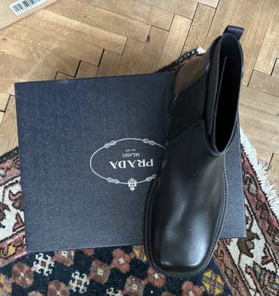 Prada Square Toe Chelsea Boots New With Box Uk 12