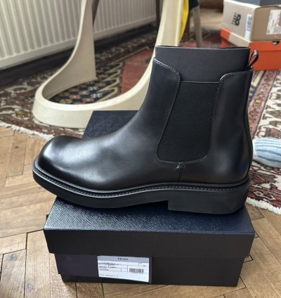 Prada Square Toe Chelsea Boots New With Box Uk 12