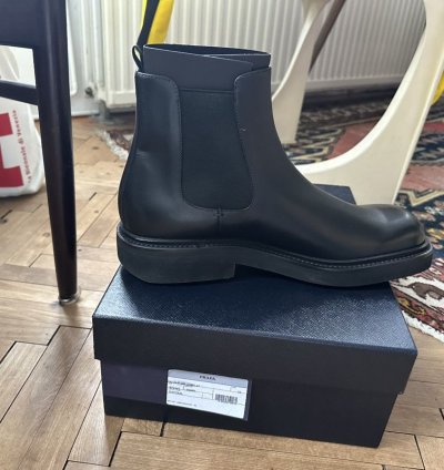 Prada Square Toe Chelsea Boots New With Box Uk 12