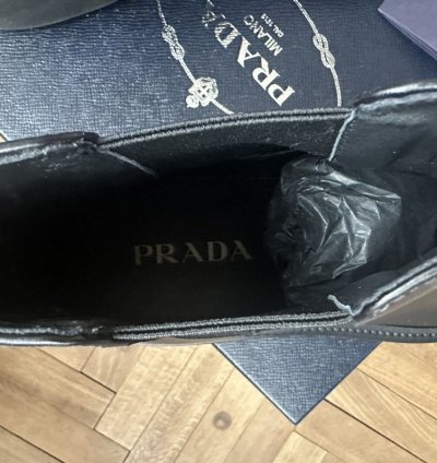 Prada Square Toe Chelsea Boots New With Box Uk 12