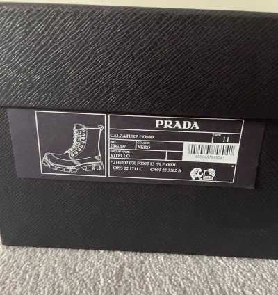 Prada Square Toe Lace Up Boots