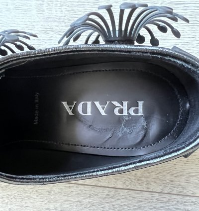 Prada Ss22 Flower Derby Leather Shoes
