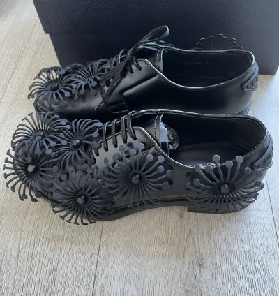 Prada Ss22 Flower Derby Leather Shoes
