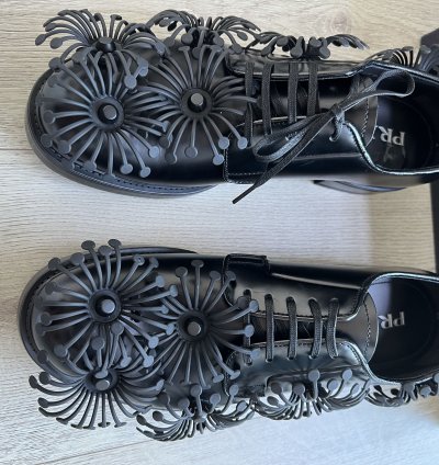 Prada Ss22 Flower Derby Leather Shoes