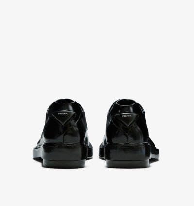 Prada Ss24 Runway Brushed Black Leather Derby Raf Simons