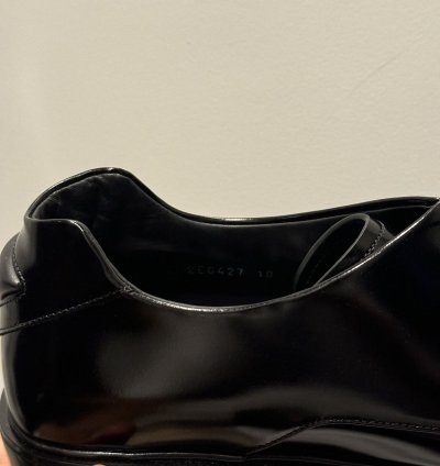 Prada Ss24 Runway Brushed Black Leather Derby Raf Simons