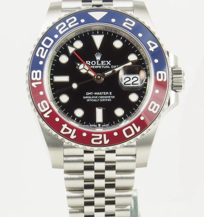 Rolex Gmt-master Ii Pepsi Blue Red Bezel Steel Black Dial Jubilee