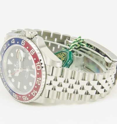 Rolex Gmt-master Ii Pepsi Blue Red Bezel Steel Black Dial Jubilee