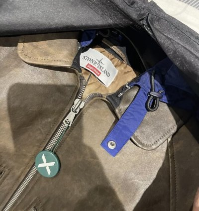 Stone Island Supreme 2023 Helicopter Leather Jacket