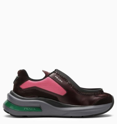 Prada Systeme Two-tone Leather Trainer
