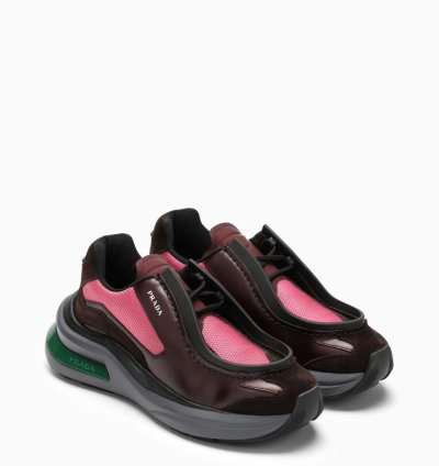 Prada Systeme Two-tone Leather Trainer