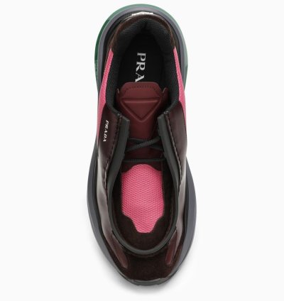 Prada Systeme Two-tone Leather Trainer
