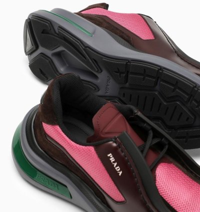 Prada Systeme Two-tone Leather Trainer