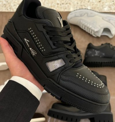 Lv Trainer Black Calf Leather
