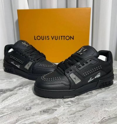 Lv Trainer Black Calf Leather