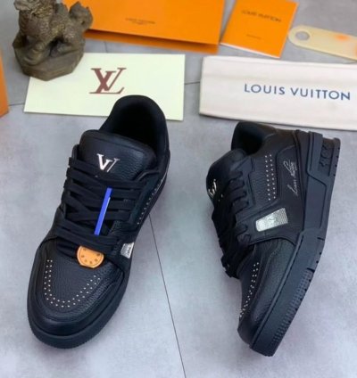 Lv Trainer Black Calf Leather