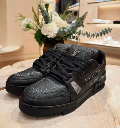 Lv Trainer Black Calf Leather