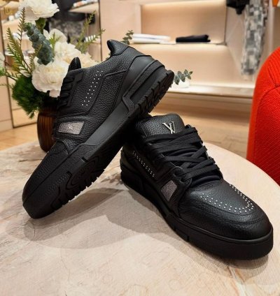 Lv Trainer Black Calf Leather