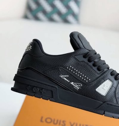 Lv Trainer Black Calf Leather