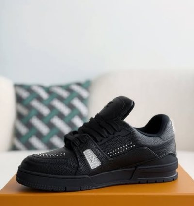 Lv Trainer Black Calf Leather