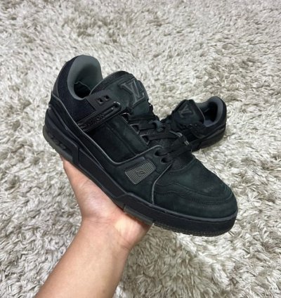 Lv Trainer Black Calf Leather