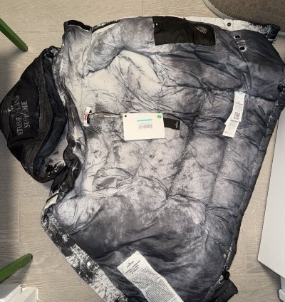 Stone Island Supreme Paintball Camo Crinkle Down Jacket