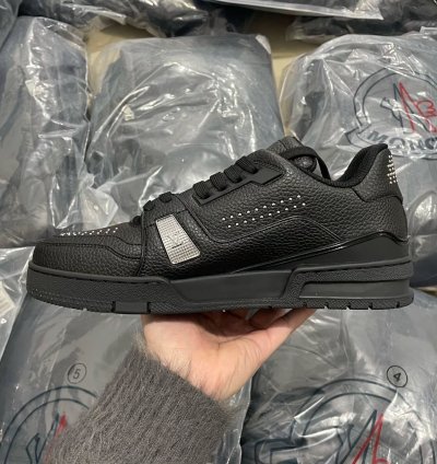 Lv Trainer Black Calf Leather