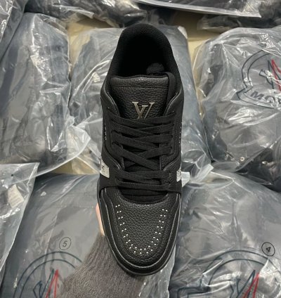 Lv Trainer Black Calf Leather