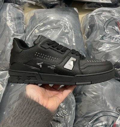 Lv Trainer Black Calf Leather