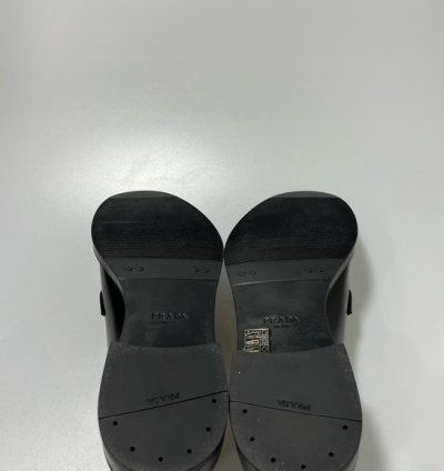 Prada Triangle-logo Derby Shoes Black Men Uk 8 5 Us 9 5