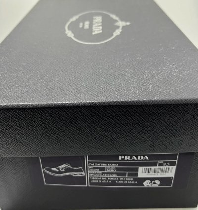 Prada Triangle-logo Derby Shoes Black Men Uk 8 5 Us 9 5