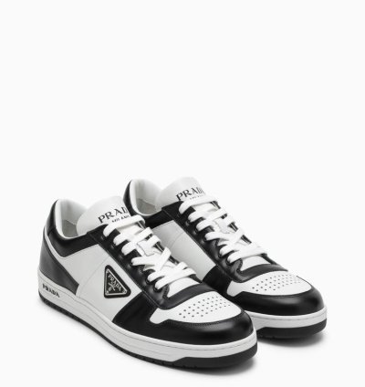 Prada White Black Leather Prada Holiday Low-top Sneakers