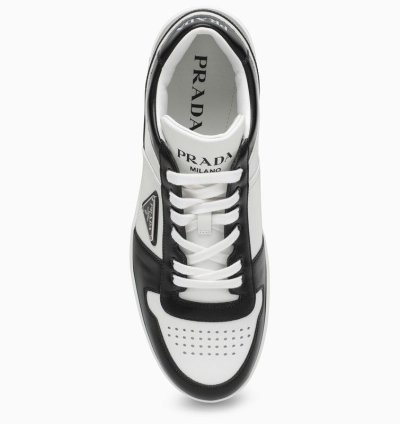 Prada White Black Leather Prada Holiday Low-top Sneakers