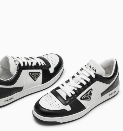 Prada White Black Leather Prada Holiday Low-top Sneakers