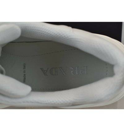 Prada White Leather Platform Sneakers