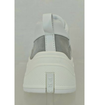 Prada White Leather Platform Sneakers