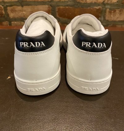 Prada White Vitelli Soft Logo Sneakers Low