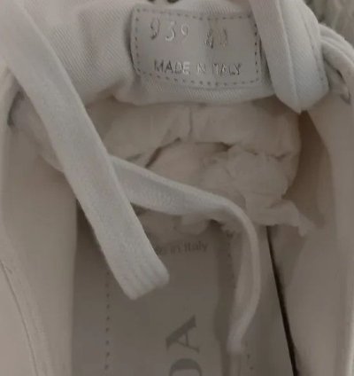 Prada Women Logo-print Canvas White Low Sneakers Eu40 Us10
